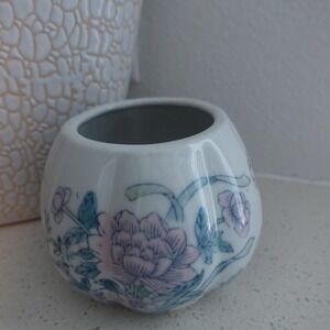 Small Floral Vase White‎ Pink Blue Ceramic Bud Vase Home Decor